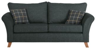 An Image of Argos Home Kayla 3 Seater Fabric Sofa - Charcoal