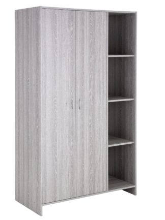 An Image of Argos Home Seville 2 Dr Open Shelf Wardrobe -Grey Oak Effect