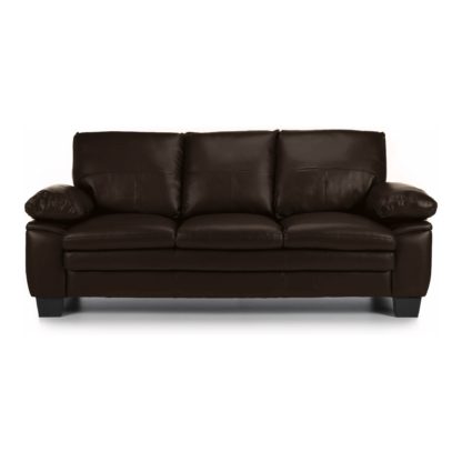 9f46aaa1ffe6b97f307e67c7e5de2c9ec7e79ba87dc055742bbb577860a15b38.jpg An Image of Texas 3 Seater Bonded Leather Sofa Black