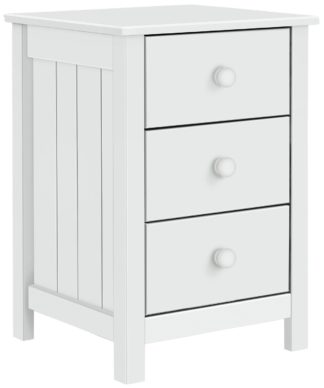 An Image of Habitat Scandinavia 3 Drawer Bedside Table - White