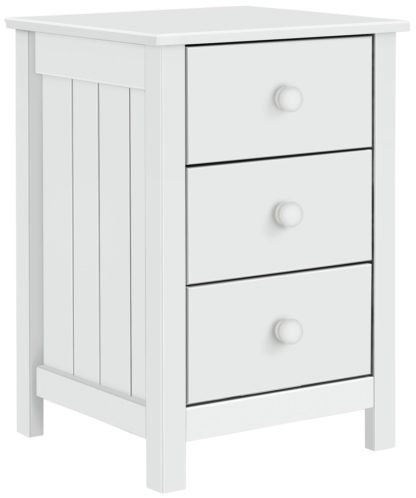 An Image of Habitat Scandinavia 3 Drawer Bedside Table - White