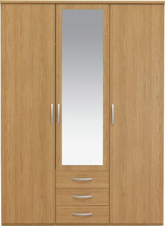 An Image of Argos Home New Hallingford 3 Dr 3 Drw Wardrobe - Oak Effect