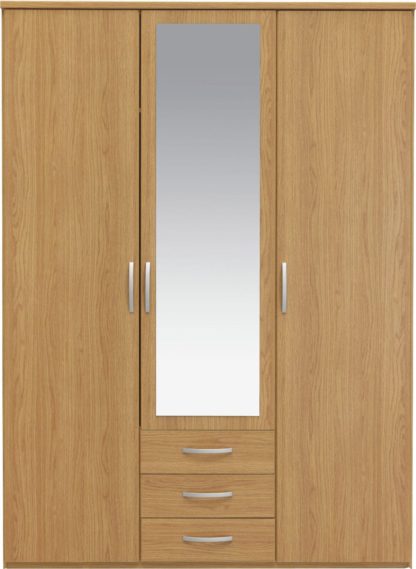 An Image of Argos Home New Hallingford 3 Dr 3 Drw Wardrobe - Oak Effect