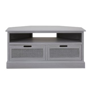An Image of Lucy Cane Grey Corner TV Stand Slate (Grey)