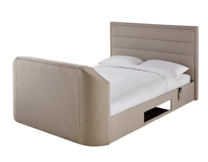 An Image of Habitat Thornbury Double TV Bed Frame - Natural
