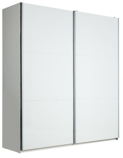 An Image of Habitat Holsted Grey Gloss Large Sliding Wardrobe