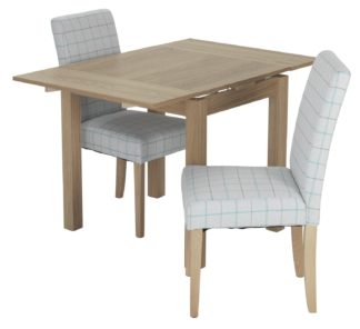 An Image of Habitat Clifton Extending Table & 2 Chairs - Light Grey