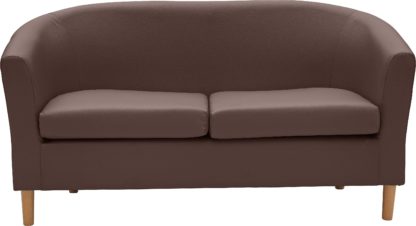 a0e769847c75f02e16e6cc17545a0b1a6a9d632a75df6233f2a1bad1192bb641.jpg An Image of Habitat 2 Seater Faux Leather Tub Sofa - Black