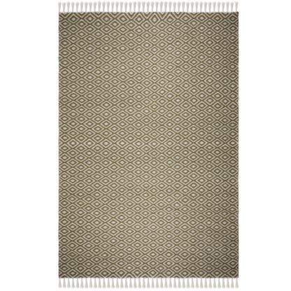An Image of Sigrid Geometric Rug Green and White