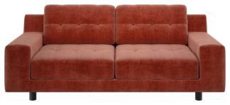 An Image of Habitat Hendricks 2 Seater Fabric Sofa - Orange