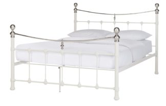 An Image of Argos Home Jayna Double Metal Bed Frame - White