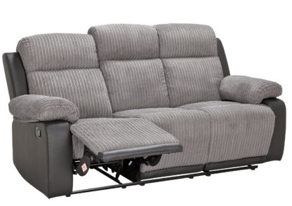 An Image of Argos Home Bradley 3 Seater Fabric Recliner Sofa - Charcoal