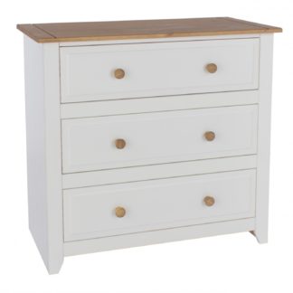 An Image of Capri 3 Drawer Chest White and Brown