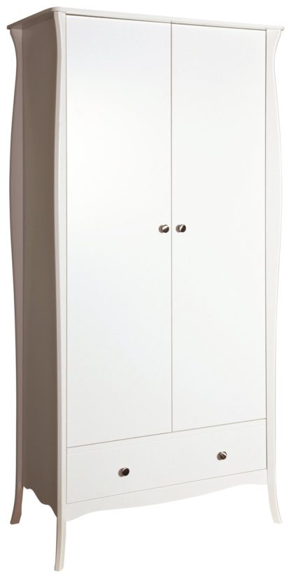 An Image of Amelie 2 Door 1 Drawer Wardrobe - White