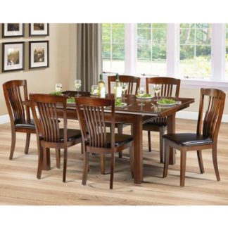 An Image of Canterbury Extending Dining Set In Mahogany With 6 Chairs