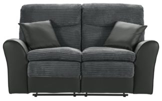 An Image of Argos Home Harry 2 Seater Fabric Recliner Sofa - Charcoal