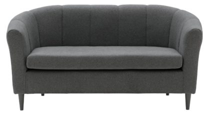 An Image of Habitat Ayres 2 Seater Fabric Tub Sofa - Charcoal