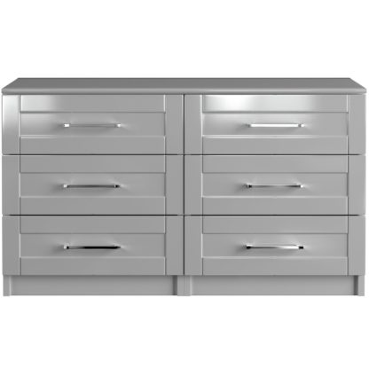 An Image of One Call Colby Gloss 3+3 Drawer Chest of Drawers - White