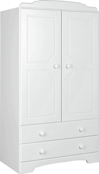a4652cf3b559df79a5441b685bed24b2f99676ea0377cf1213c40249544b2457.jpg An Image of Argos Home Nordic 2 Door 2 Drawer Wardrobe - Soft White
