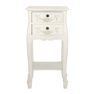 An Image of Toulouse Ivory 2 Drawer Bedside Table White