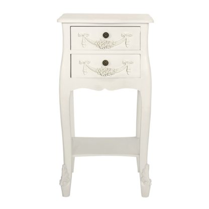 An Image of Toulouse Ivory 2 Drawer Bedside Table White
