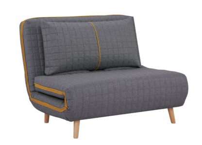 An Image of Habitat Roma Small Double Quilted Sofa Bed - Charcoal