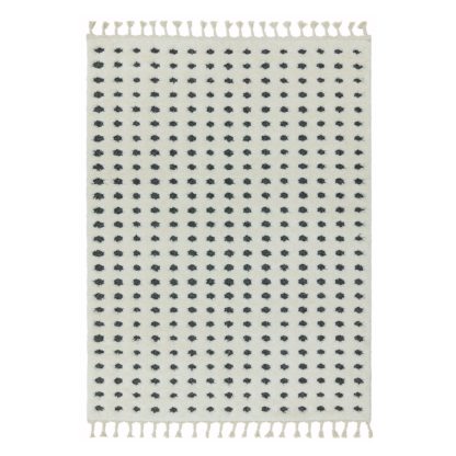 An Image of Asiatic Ariana Shaggy Spot Rectangle Rug - 80x150cm - White