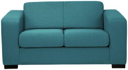 An Image of Habitat Ava Compact 2 Seater Fabric Sofa - Teal