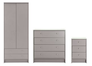 An Image of Habitat Malibu 3 Piece 2 Door Wardrobe Set - Grey