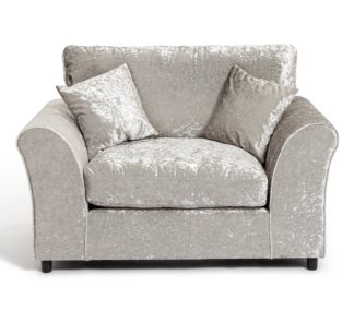 An Image of Argos Home Megan Fabric Cuddle Chair - Silver