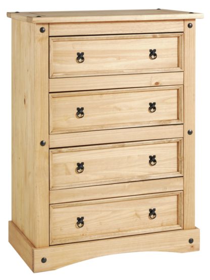 An Image of Argos Home Puerto Rico 4 Drw Chest of Drawers - Light Pine