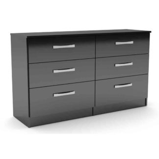 An Image of Lynx Black 6 Drawer Chest Black