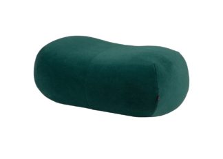 An Image of Ligne Roset Pukka Large Footstool in Wool Blend Green Fabric Gentle 973
