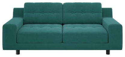 An Image of Habitat Hendricks 2 Seater Velvet Sofa - Teal