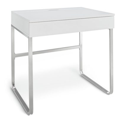 An Image of Habitat Sammy 1 Drawer Desk - White Gloss