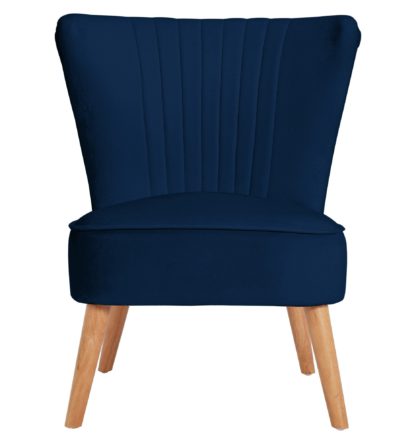 An Image of Habitat Alana Velvet Shell Back Accent Chair - Natural