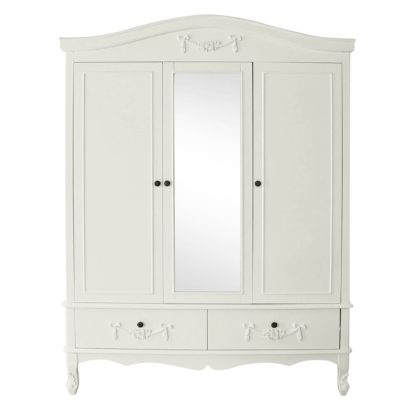 An Image of Toulouse Ivory Triple Wardrobe White