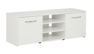 An Image of Habitat Hayward 2 Door Small TV Unit - White Gloss