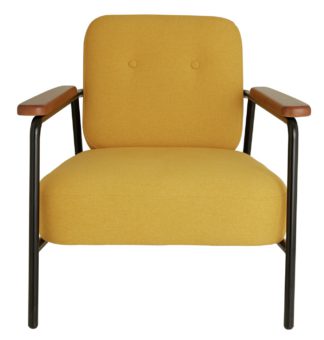 An Image of Habitat Cooper Yellow Fabric Armchair