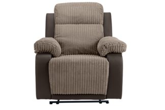An Image of Argos Home Bradley Fabric Manual Recliner Chair - Natural