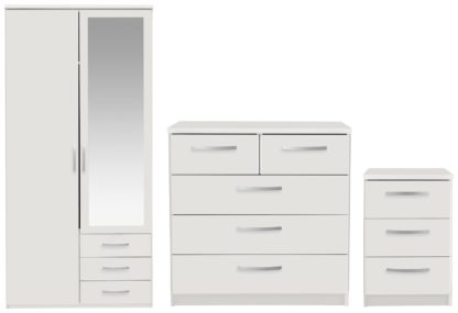 An Image of Argos Home Hallingford 3 Piece 2 Door Wardrobe Set - White