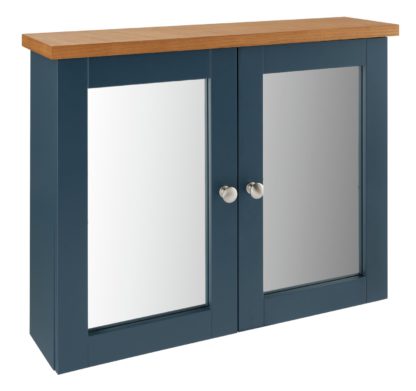 An Image of Argos Home Livingston Double Mirrored Wall Cabinet - Blue
