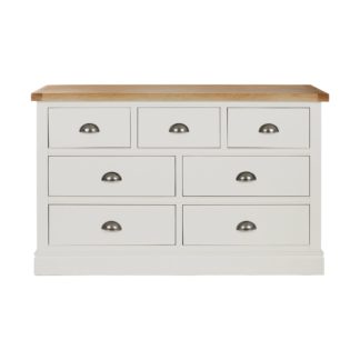 An Image of Compton Ivory 7 Drawer Chest Cream and Brown