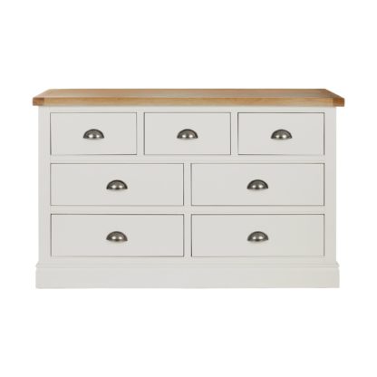 An Image of Compton Ivory 7 Drawer Chest Cream and Brown