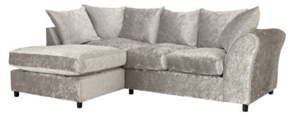 An Image of Argos Home Megan Left Corner Fabric Sofa - Silver