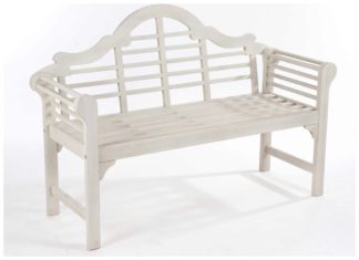 An Image of Lutyens Style Hardwood Garden Bench - White.