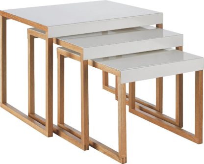 An Image of Habitat Kilo Metal Nest of 3 Tables - White