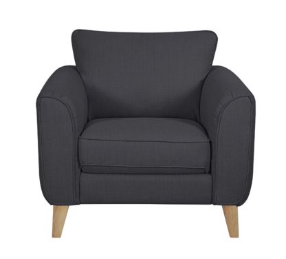 An Image of Habitat Cooper Fabric Armchair - Charcoal