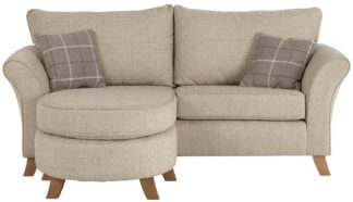 An Image of Argos Home Kayla 3 Seater Reversible Fabric Chaise - Beige