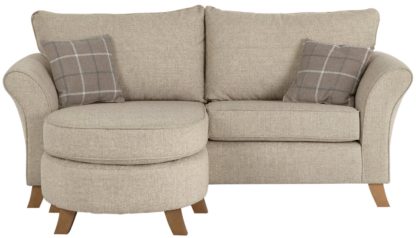 An Image of Argos Home Kayla 3 Seater Reversible Fabric Chaise - Beige